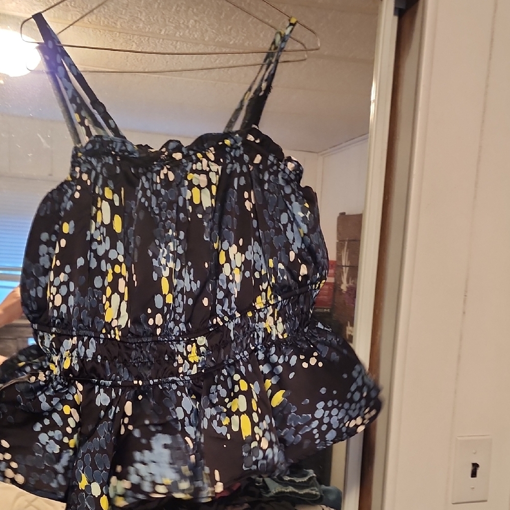Torrid Women's Peplum Top - Black and Yellow